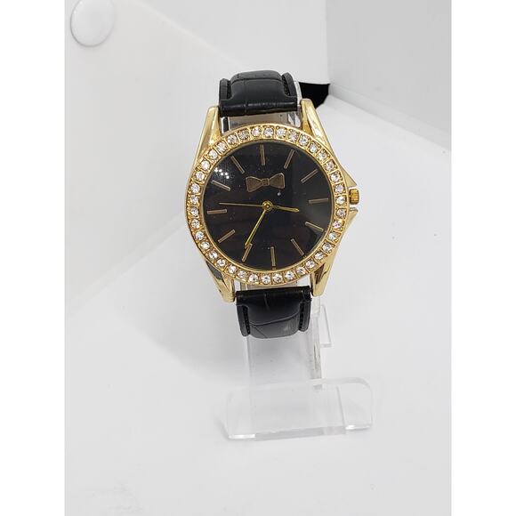 Jessica Carlyle Men's dress watch. Black face, jeweled bevel. 9270 Working watch - Picture 2 of 9